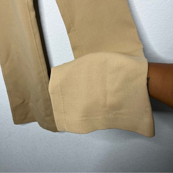 Theory Women Pants 4 Virgin Wool Tan Saxton Trousers Palomino Office Flare - Picture 4 of 11